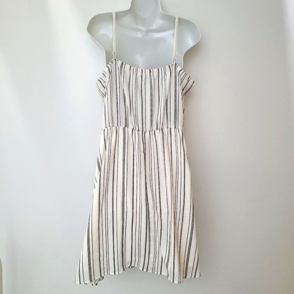 Maurices White & Black Striped Tie Front Mini Dress XL - Picture 3 of 10
